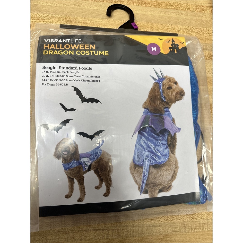 Dog Costume Dragon Vibrant Life Halloween Dog Costume Size Med 20-50 Lbs NEW